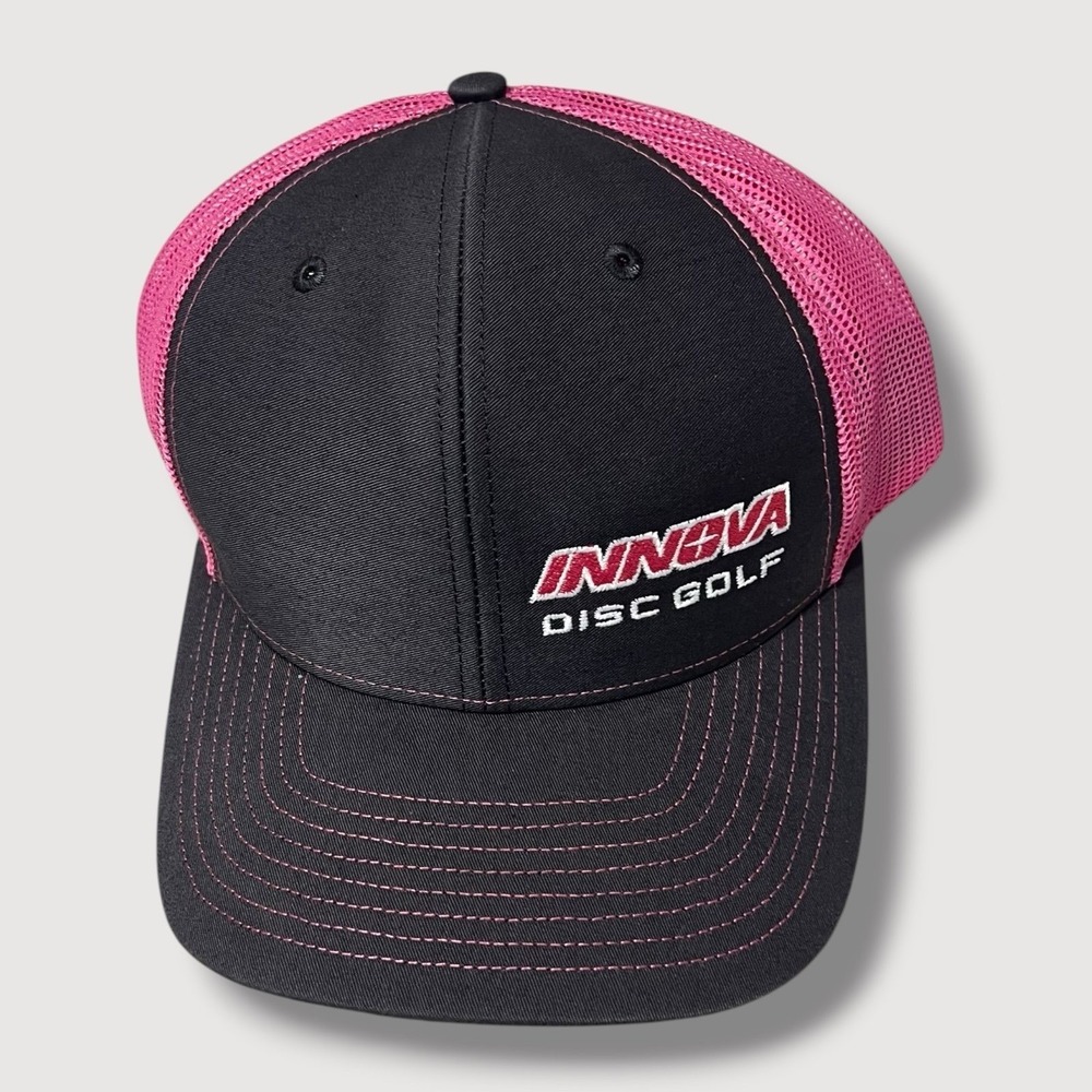 Innova Disc Golf Gray Pink Mesh Snapback Hat Baseball Cap Richardson B